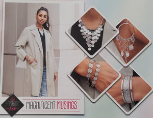 Paparazzi Accessories Fashion Fix  Feb 2021 Magnificent Musings Silver Complete Set - Pure Elegance by Kym