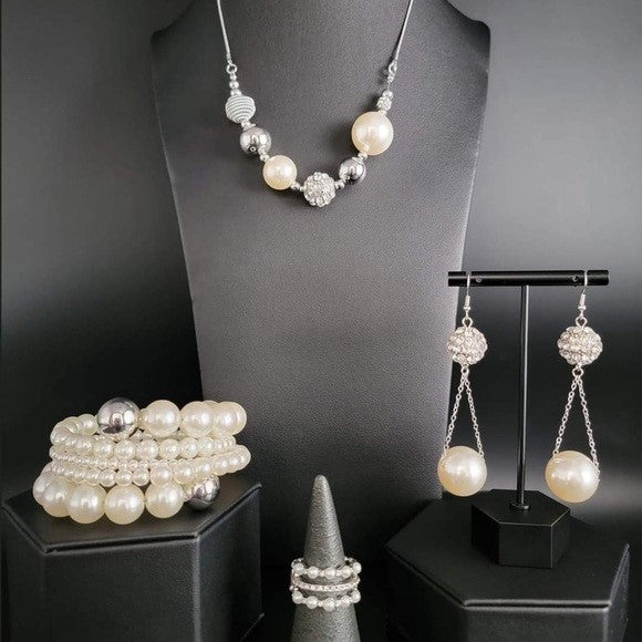 Fiercely Fifth Avenue - 4 Piece White Pearl Set - Paparazzi Accessories