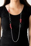 Paparazzi Jewelry Flirty Foxtrot - Red Necklace - Pure Elegance by Kym