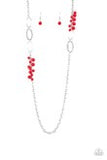 Paparazzi Jewelry Flirty Foxtrot - Red Necklace - Pure Elegance by Kym