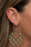 Paparazzi Accessories Garden Garnish - Yellow Earring - Pure Elegance by Kym