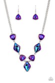 Paparazzi Jewelry Glittering Geometrics - Purple Necklace - Pure Elegance by Kym