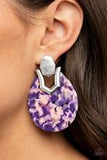 Paparazzi Accessories HAUTE Flash Purple Post Earring - Pure Elegance by Kym