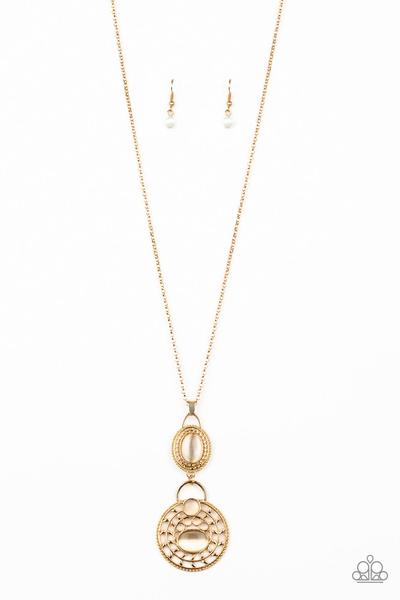 Paparazzi Jewelry Hook, VINE, and Sinker - Gold Necklace - Pure Elegance by Kym