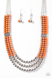 Paparazzi Accessories Just Bead You Orange Necklace - Pure Elegance by Kym