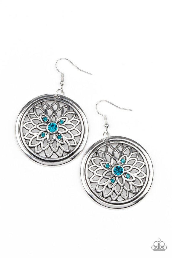 Paparazzi Jewelry Mega Medallions - Blue Earring - Pure Elegance by Kym