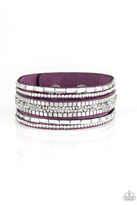 Paparazzi Accessories Rebel in Rhinestones Purple Bracelet - Pure Elegance by Kym