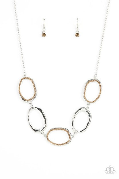 Paparazzi Jewelry Gritty Go-Getter - Brown Necklace - Pure Elegance by Kym