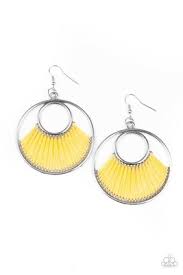 Paparazzi Accessories Really High Strung Yellow Earrings - Pure Elegance by Kym