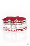 Paparazzi Accessories Rock Star Rocker Red Bracelet - Pure Elegance by Kym