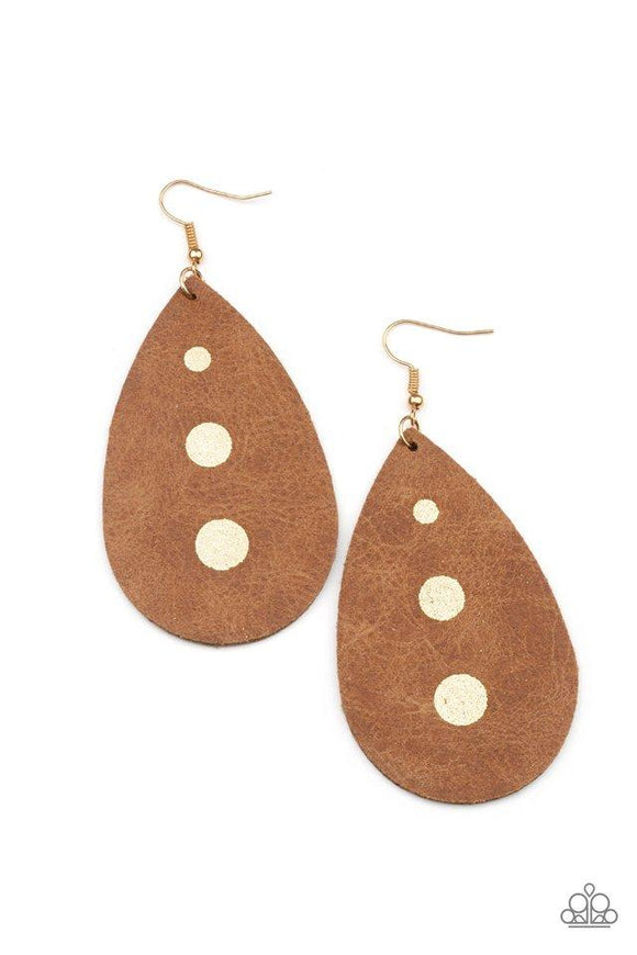 Paparazzi Jewelry Rustic Torrent - Gold Earring - Pure Elegance by Kym