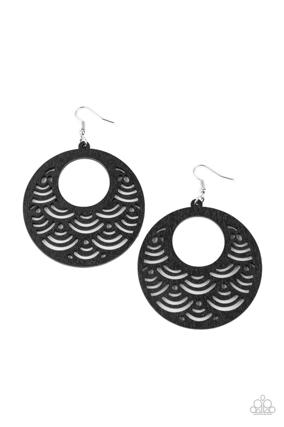 Paparazzi Accessories SEA Le Vie!  Black Earring - Pure Elegance by Kym