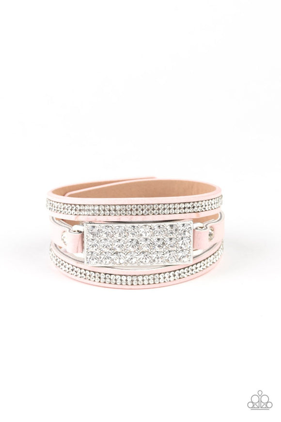 Paparazzi Jewelry Shockingly Sparkly - Pink Bracelet - Pure Elegance by Kym