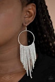 Paparazzi Jewelry Streamlined Shimmer - White Earring - Pure Elegance by Kym