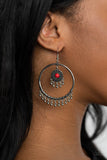 Paparazzi Accessories Sunny Equinox - Red Earrings - Pure Elegance by Kym