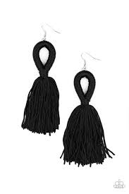 Paparazzi Accessories Tassels and Tiaras Black Earring - Pure Elegance by Kym