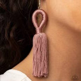 Paparazzi Accessories Tassels and Tiaras Pink Earring - Pure Elegance by Kym