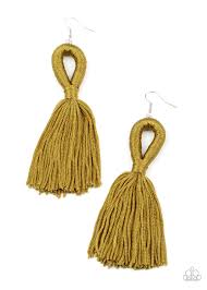 Paparazzi Accessories Tassels and Tiaras Green Earrings - Pure Elegance by Kym