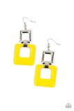 Paparazzi Jewelry Twice As Nice - Yellow Earring - Pure Elegance by Kym