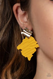 Paparazzi Jewelry Crimped Couture - Gold/Yellow Earring - Pure Elegance by Kym