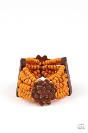 Paparazzi Accessories Tropical Sanctuary Orange Bracelet - Pure Elegance by Kym