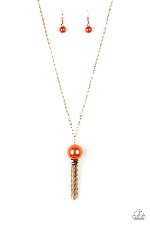 Paparazzi Accessories Belle of the BALLROOM Orange Necklace - Pure Elegance by Kym