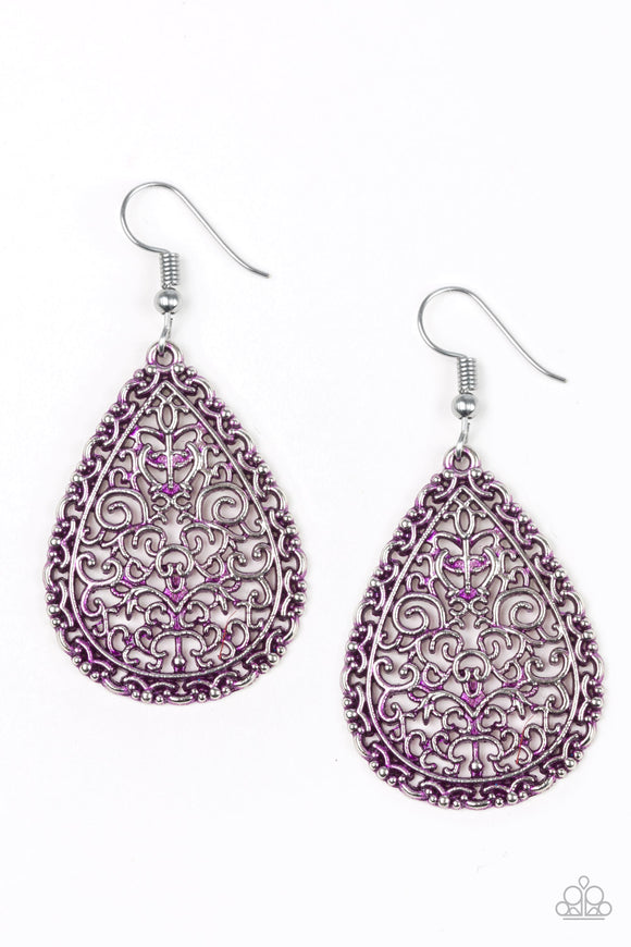 Paparazzi Accessories Indie Idol Purple Earring - Pure Elegance by Kym