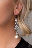 Paparazzi Accessories Elegantly Extravagant White Earrings - Pure Elegance by Kym