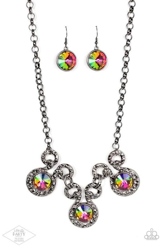 Paparazzi Jewelry Hypnotized - Multi Necklace - Pink Diamond Life of The Party Exclusive - Pure Elegance by Kym