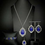 Paparazzi Accessories Fashion Fix Nov 2020 Glimpses of Malibu Blue Complete Set - Pure Elegance by Kym
