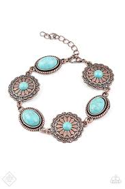 Paparazzi Accessories Sage Savannahs Copper Turquoise Bracelet - Pure Elegance by Kym