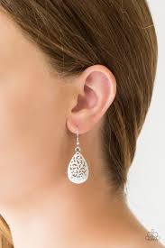 Paparazzi Accessories New Nouveau Silver Earrings - Pure Elegance by Kym