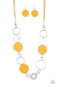 Paparazzi Accessories Sooner or LEATHER - Yellow Necklace - Pure Elegance by Kym