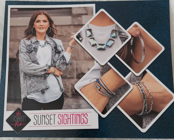 Paparazzi Accessories Fashion Fix Feb 2021 Sunset Sightings Complete Set - Pure Elegance by Kym