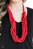 Paparazzi Jewelry Tahiti Tropic - Red Necklace - Pure Elegance by Kym