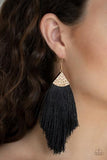 Paparazzi Accessories Tassel Tempo - Black Earring - Pure Elegance by Kym