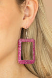 Paparazzi Jewelry World FRAME-Ous - Pink Earring - Pure Elegance by Kym