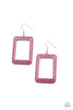 Paparazzi Jewelry World FRAME-Ous - Pink Earring - Pure Elegance by Kym